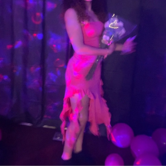 SHEIN ruffle tube dress | size small (US4 | pink - Picture 3 of 6